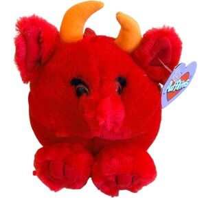 Swibco Puffkins Red the Devil Plush Limited Edition Halloween 1997 Vintage